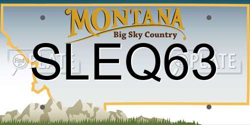 SLEQ63 Montana License Plate