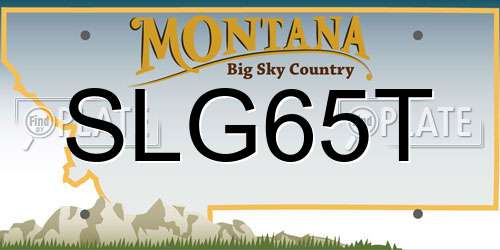 SLG65T Montana License Plate