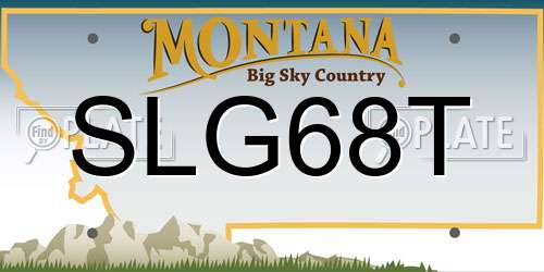 SLG68T Montana License Plate