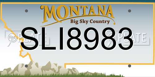 SLI8983 Montana License Plate