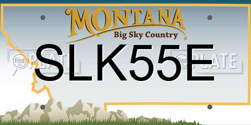 SLK55E Montana License Plate