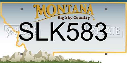 SLK583 Montana License Plate