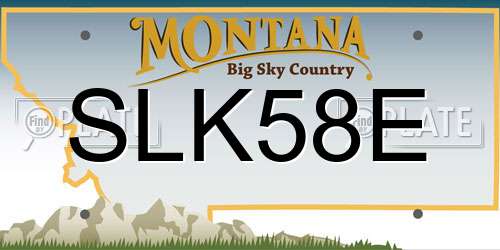 SLK58E Montana License Plate