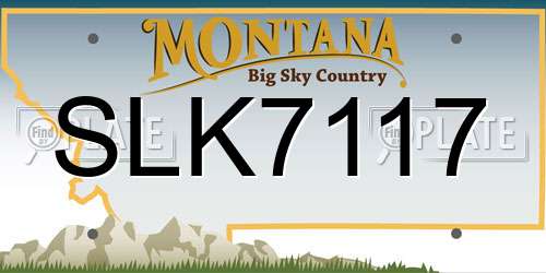 SLK7117 Montana License Plate