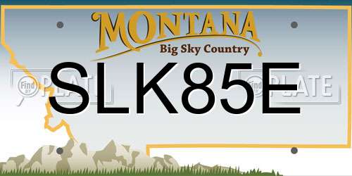 SLK85E Montana License Plate