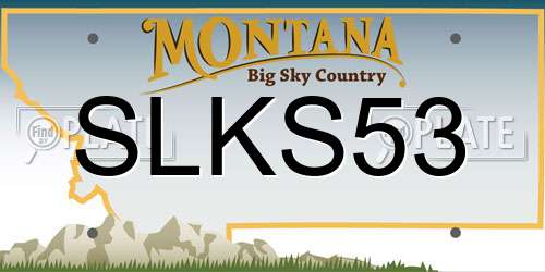SLKS53 Montana License Plate