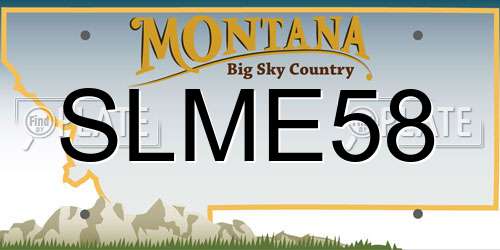 SLME58 Montana License Plate