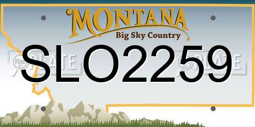 SLO2259 Montana License Plate
