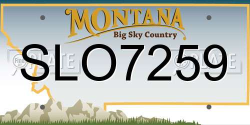 SLO7259 Montana License Plate