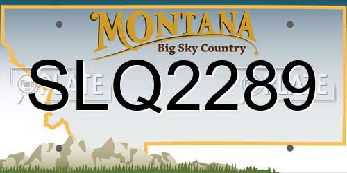 SLQ2289 Montana License Plate