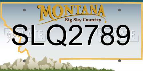 SLQ2789 Montana License Plate