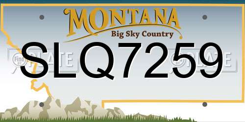 SLQ7259 Montana License Plate