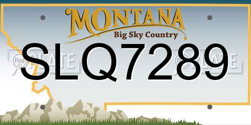 SLQ7289 Montana License Plate