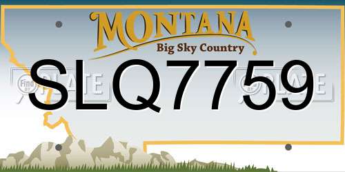 SLQ7759 Montana License Plate