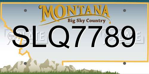 SLQ7789 Montana License Plate