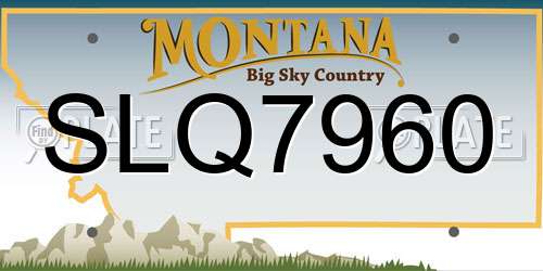 SLQ7960 Montana License Plate