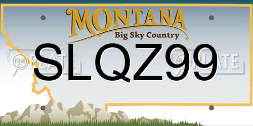 SLQZ99 Montana License Plate