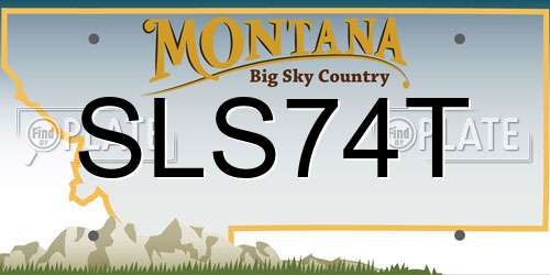 SLS74T Montana License Plate