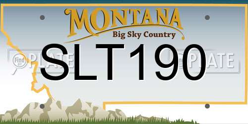 SLT190 Montana License Plate