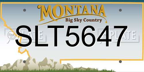 SLT5647 Montana License Plate