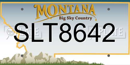 SLT8642 Montana License Plate