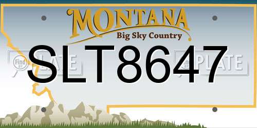 SLT8647 Montana License Plate
