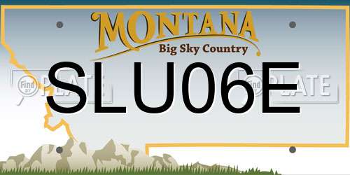 SLU06E Montana License Plate