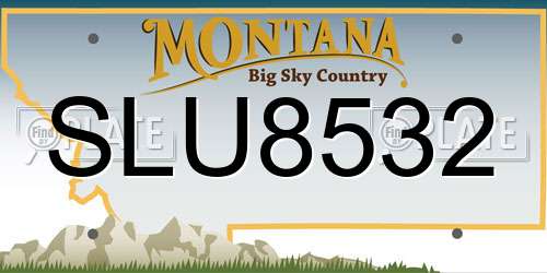 SLU8532 Montana License Plate