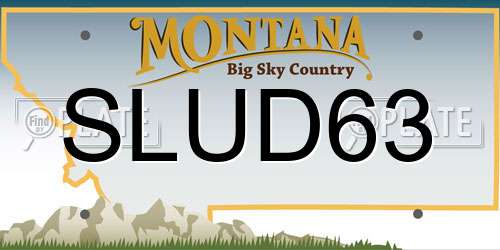 SLUD63 Montana License Plate