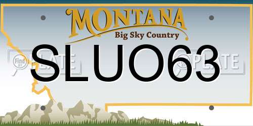 SLUO63 Montana License Plate