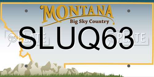 SLUQ63 Montana License Plate