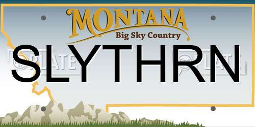 SLYTHRN Montana License Plate