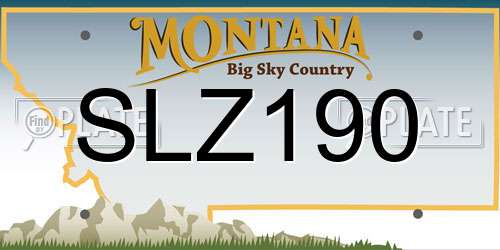 SLZ190 Montana License Plate