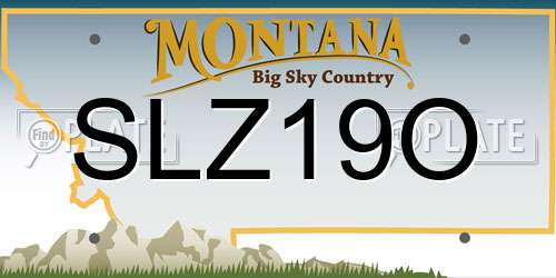 SLZ19O Montana License Plate