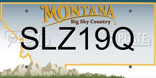 SLZ19Q Montana License Plate