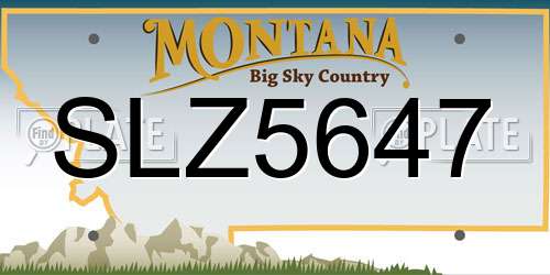 SLZ5647 Montana License Plate