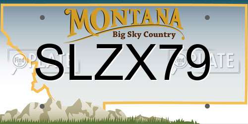 SLZX79 Montana License Plate