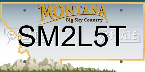 SM2L5T Montana License Plate