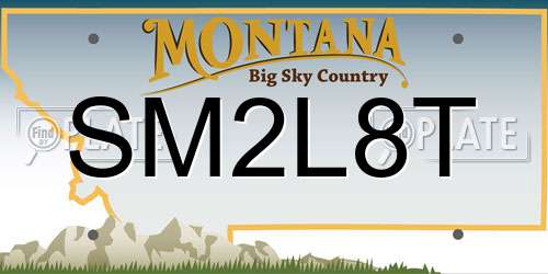 SM2L8T Montana License Plate