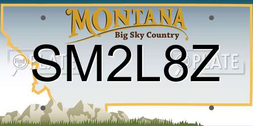 SM2L8Z Montana License Plate