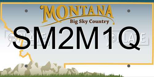 SM2M1Q Montana License Plate