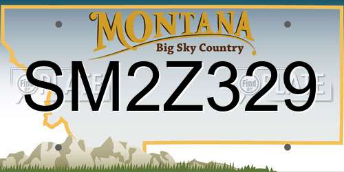 SM2Z329 Montana License Plate