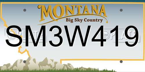 SM3W419 Montana License Plate