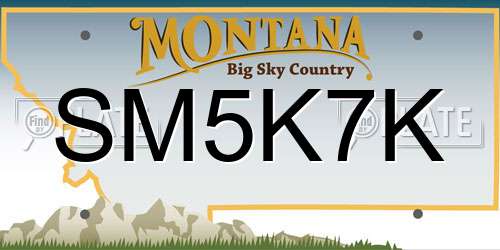 SM5K7K Montana License Plate