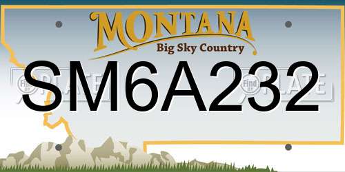 SM6A232 Montana License Plate