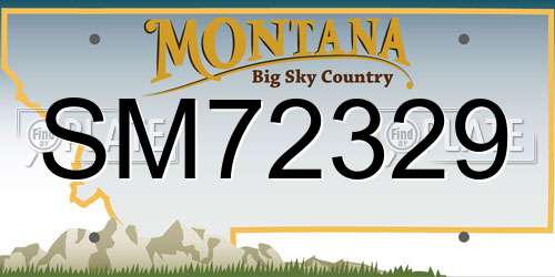 SM72329 Montana License Plate