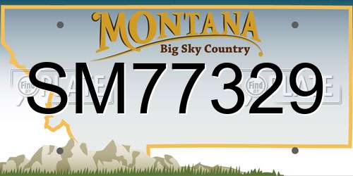 SM77329 Montana License Plate