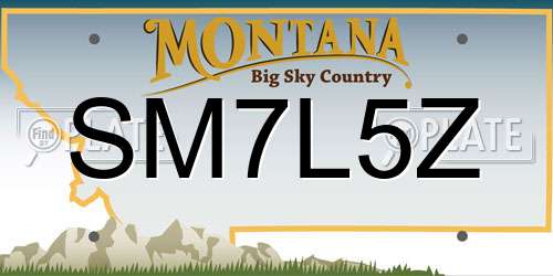 SM7L5Z Montana License Plate