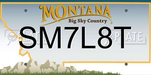 SM7L8T Montana License Plate