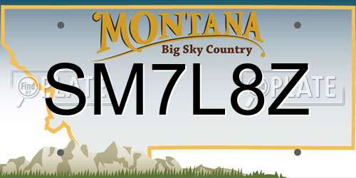SM7L8Z Montana License Plate
